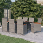 Set da Pranzo da Giardino 9 pz con Cuscini Grigio 3099470