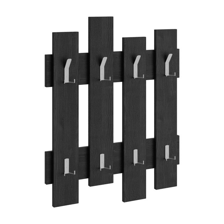 Appendiabiti da Muro 64x4x79 cm Attaccapanni con Montaggio a Parete in Legno Nero