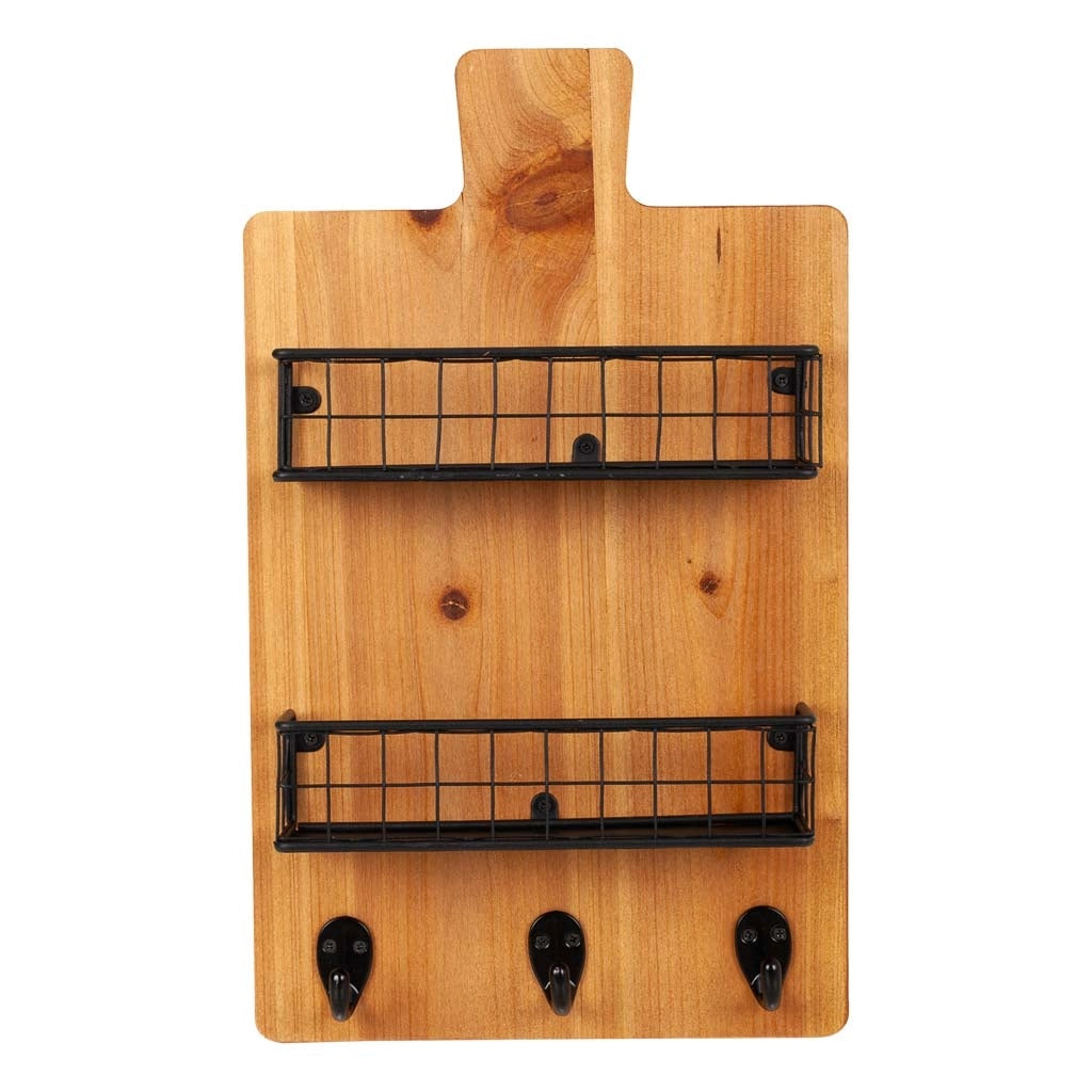 Appendiabiti con ripiani in legno e metallo marrone 23x6,5x38,5h