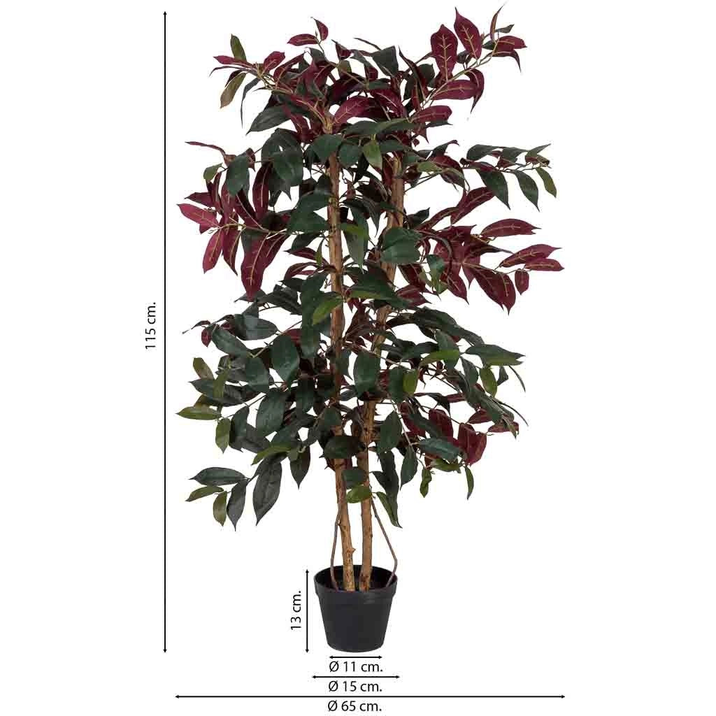 Tidback artificiale decorativo con 460 foglie verde 65x65x115