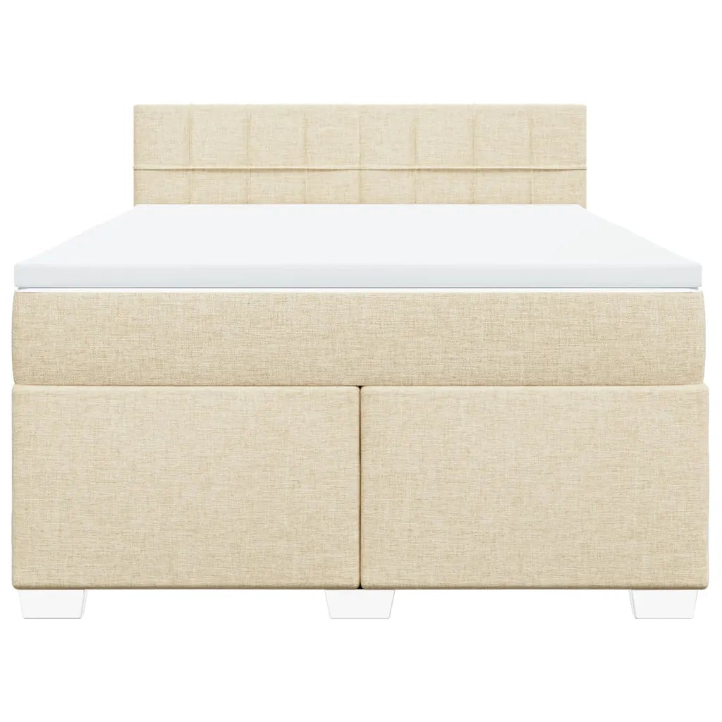Giroletto a Molle con Materasso Crema 160x200 cm in Tessuto 3285944