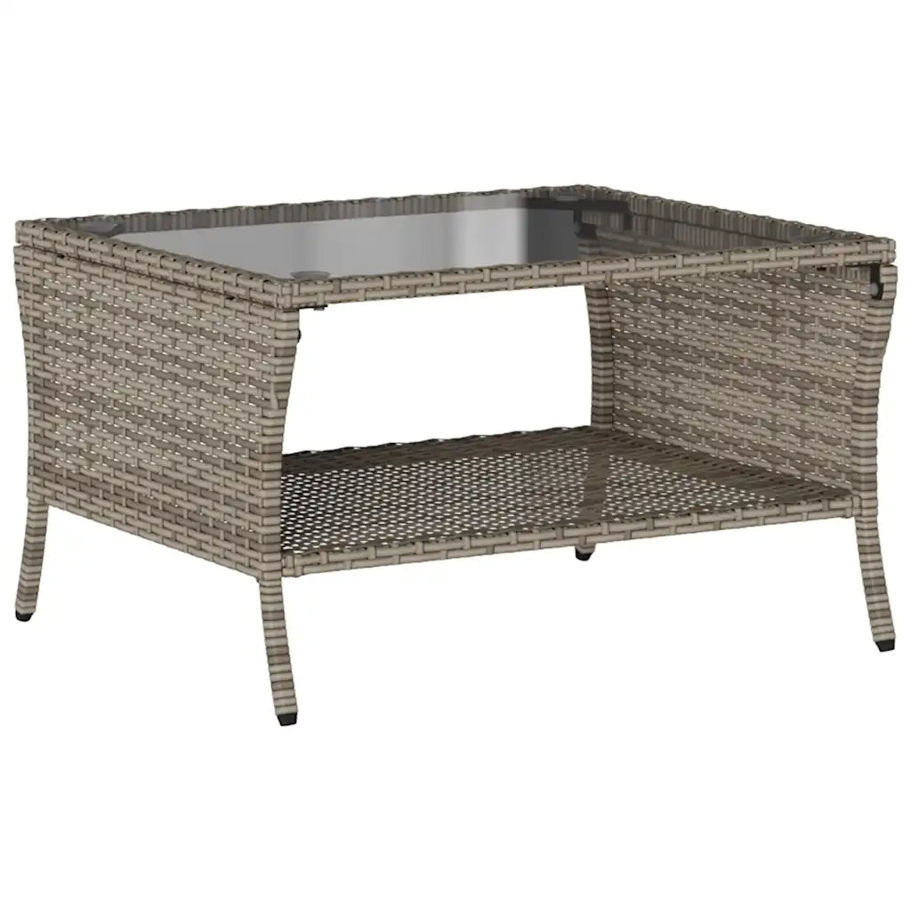 Divano da Giardino a 2 Posti Cuscini&Tavolo-Sofa da Giardino-Divano da esterno Grigio Polyrattan 917499