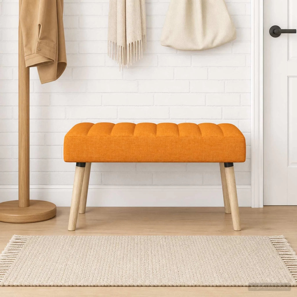 Panchina trapuntata a canale Giallo Scuro 80 x 40 x 46 cm 42038482