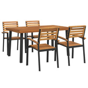 Set Pranzo da Giardino 5 pz Legno Massello di Acacia e Metallo 3155422