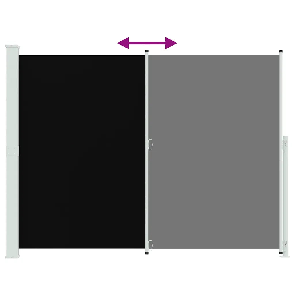 Tenda Laterale Retrattile per Patio-Tenda parasole per balcone 220x300 cm Nera