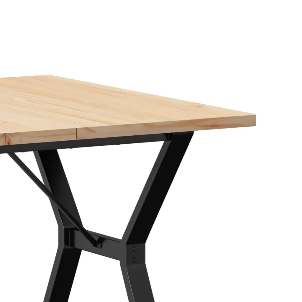 Tavolo da Pranzo Telaio a Y 90x90x75,5 cm Legno Pino e Acciaio 3282784