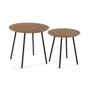 Set 2 tavoli Impilabili in metallo con ripiano mdf