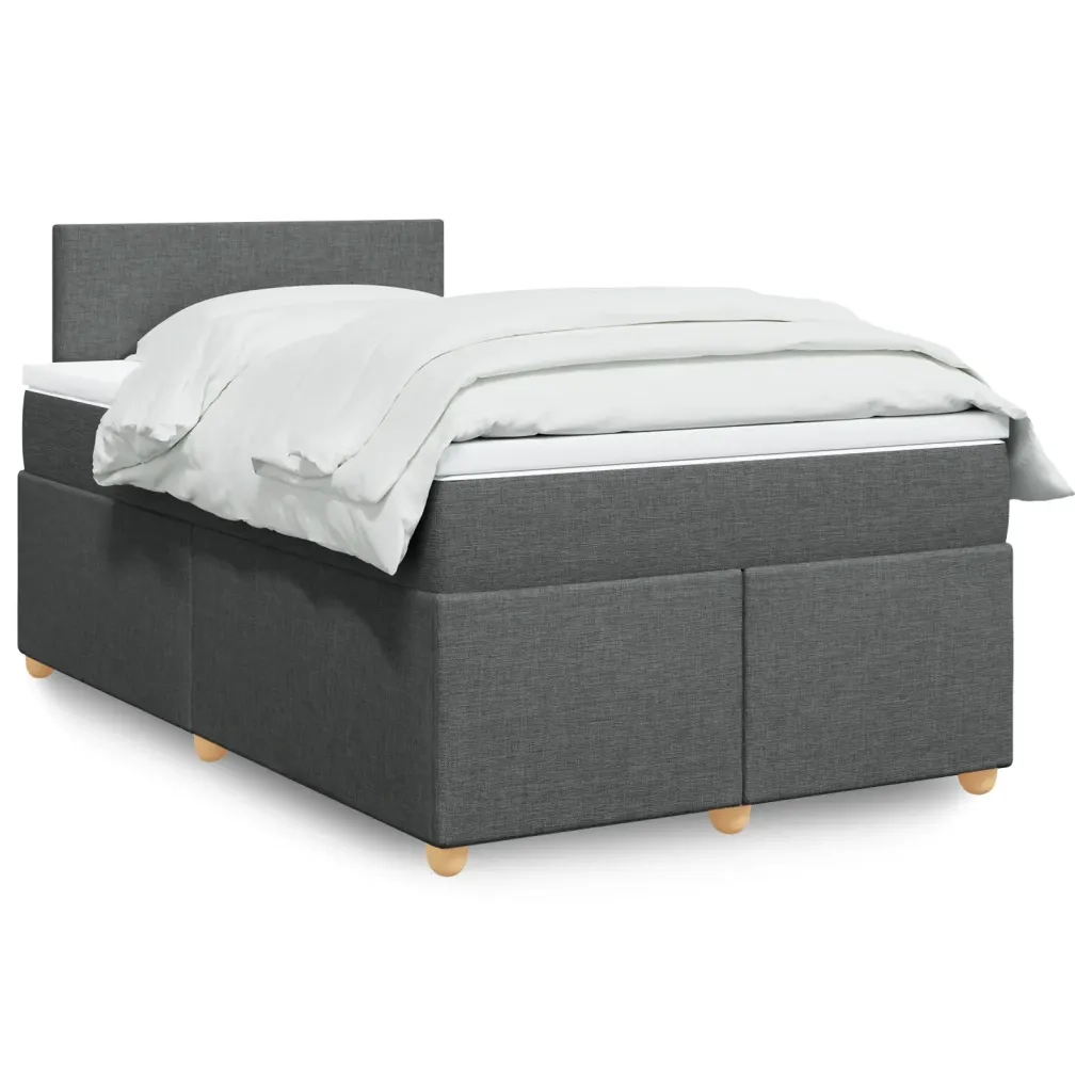 Giroletto a Molle con Materasso Grigio Scuro 120x190cm Tessuto 3288913