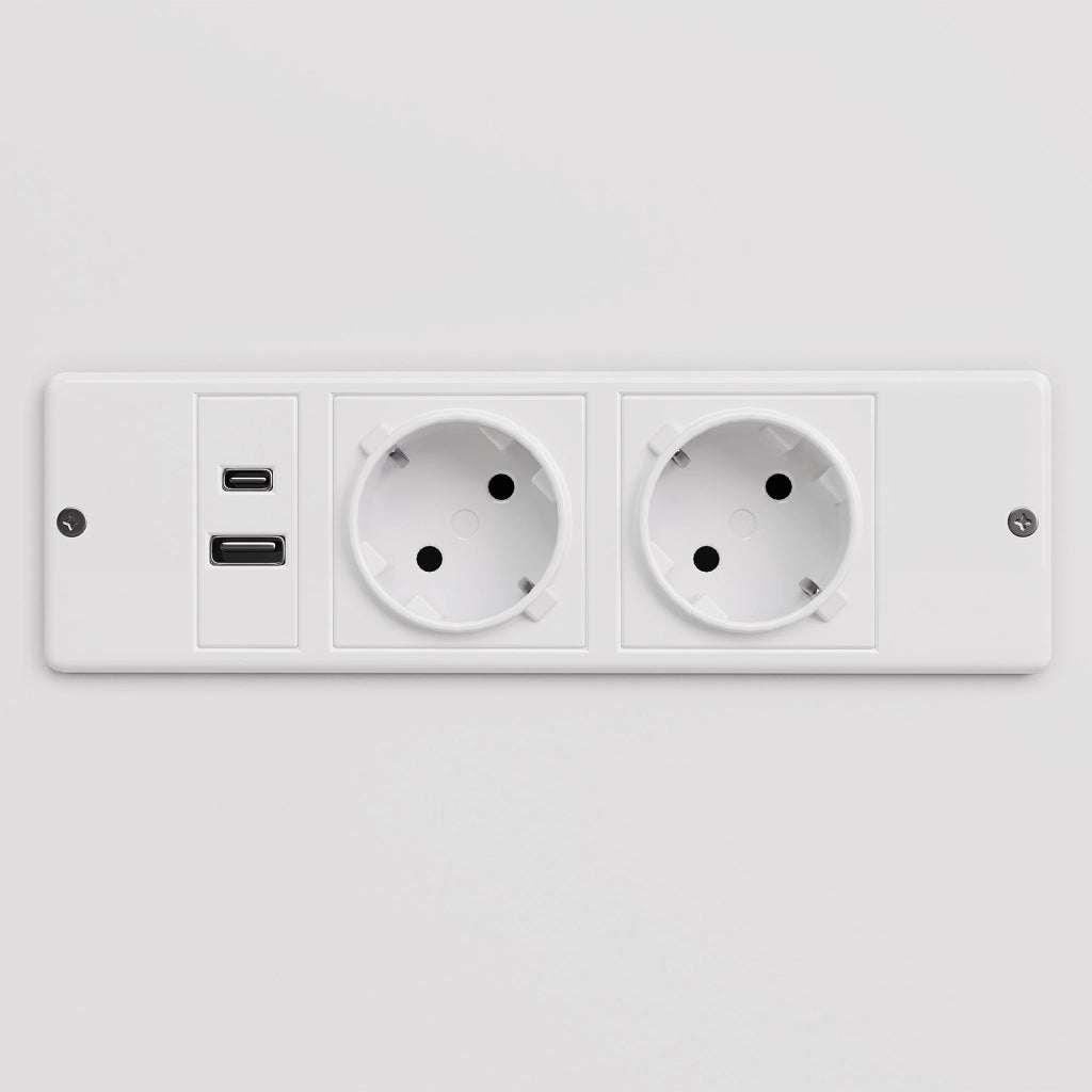 Toeletta Scrivania con LED; 3 cassetti e vano con anta - per studio - bianco