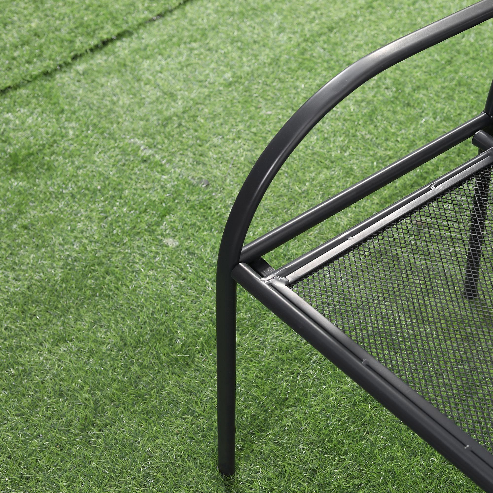 Panchina da Giardino 110,5x53,5x89 cm in Metallo Grigio scuro