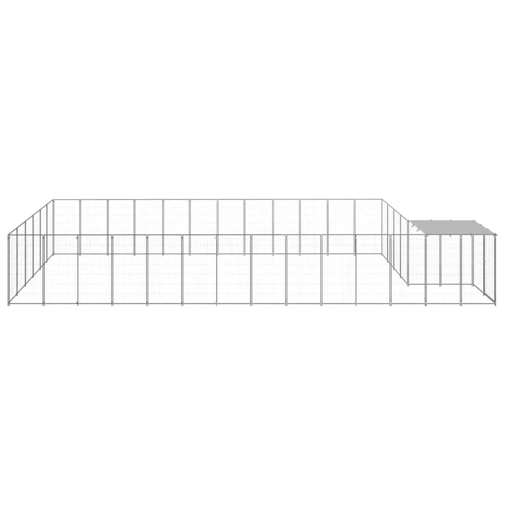 Recinto per animali da esterno per cani in acciaio color argento 22,99 m² 02_0000255