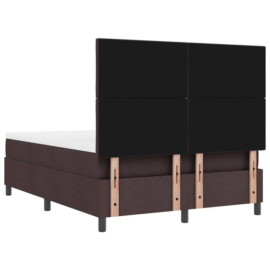 Letto a molle con materasso Marrone Scuro 140 x 190 cm Tessuto 3344145