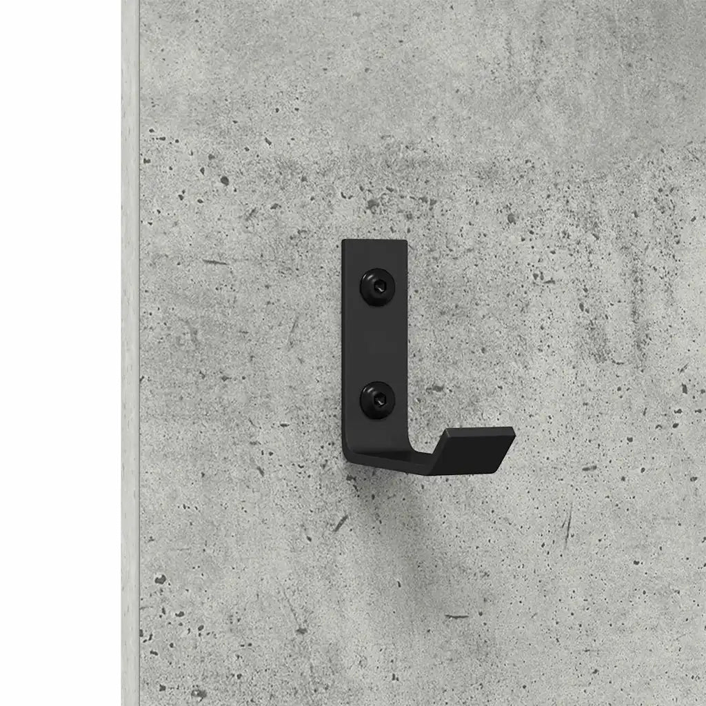 vidaXL Appendiabiti a muro Grigio cemento 30 x 1.5 x 80 cm