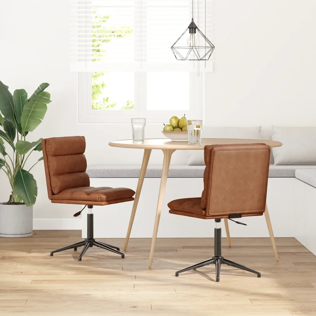 vidaXL Sedie da Pranzo 2 pz Marroni in Similpelle