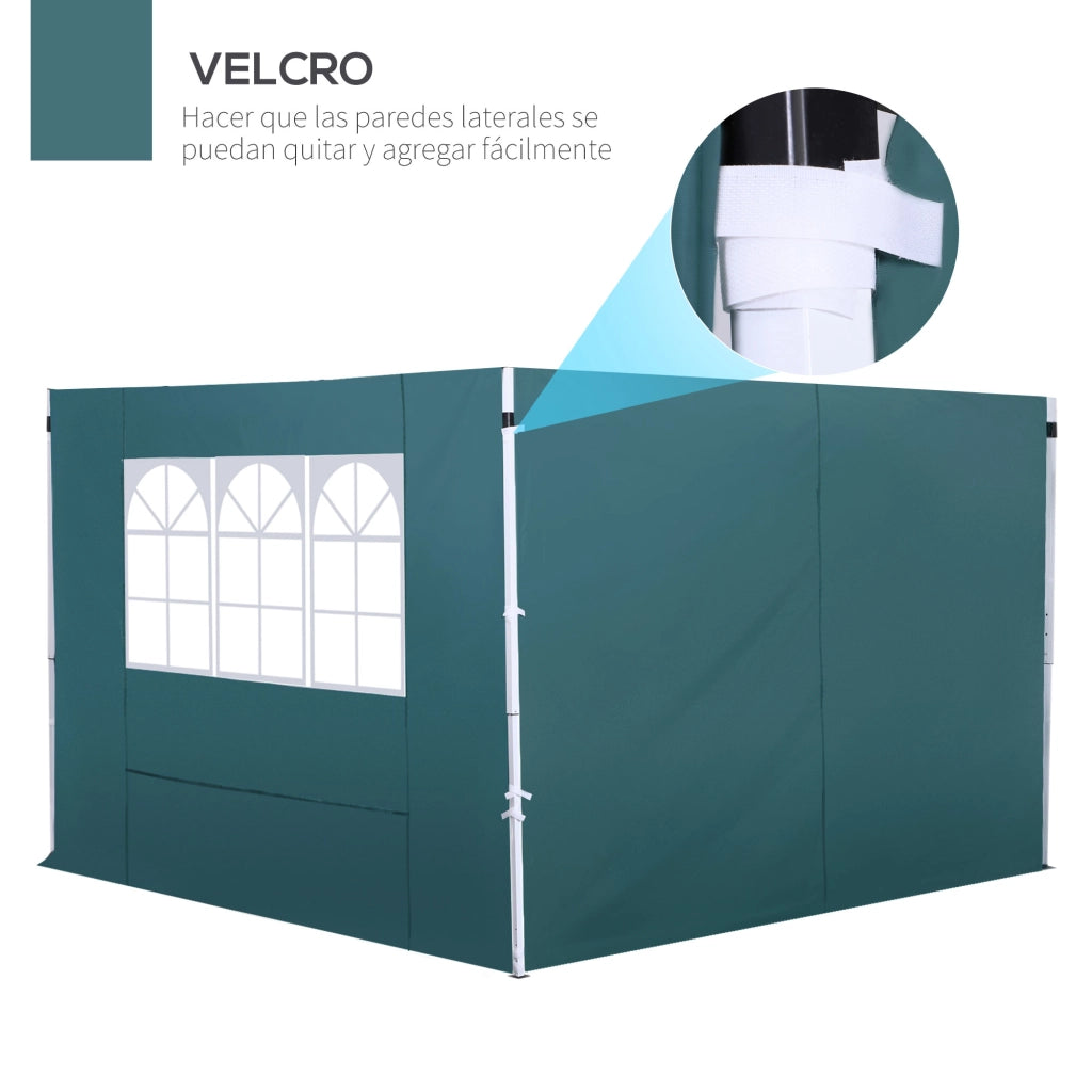 Pareti Laterali per Gazebo 3x3 m ¨C zephmum ¨C 300x200 cm Verde Scuro Oxford