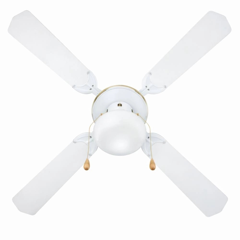 Ventilatore a soffitto zephir zfs9107 con luce e 4 pale, 3 velocità *** colore bianco, confezione 1