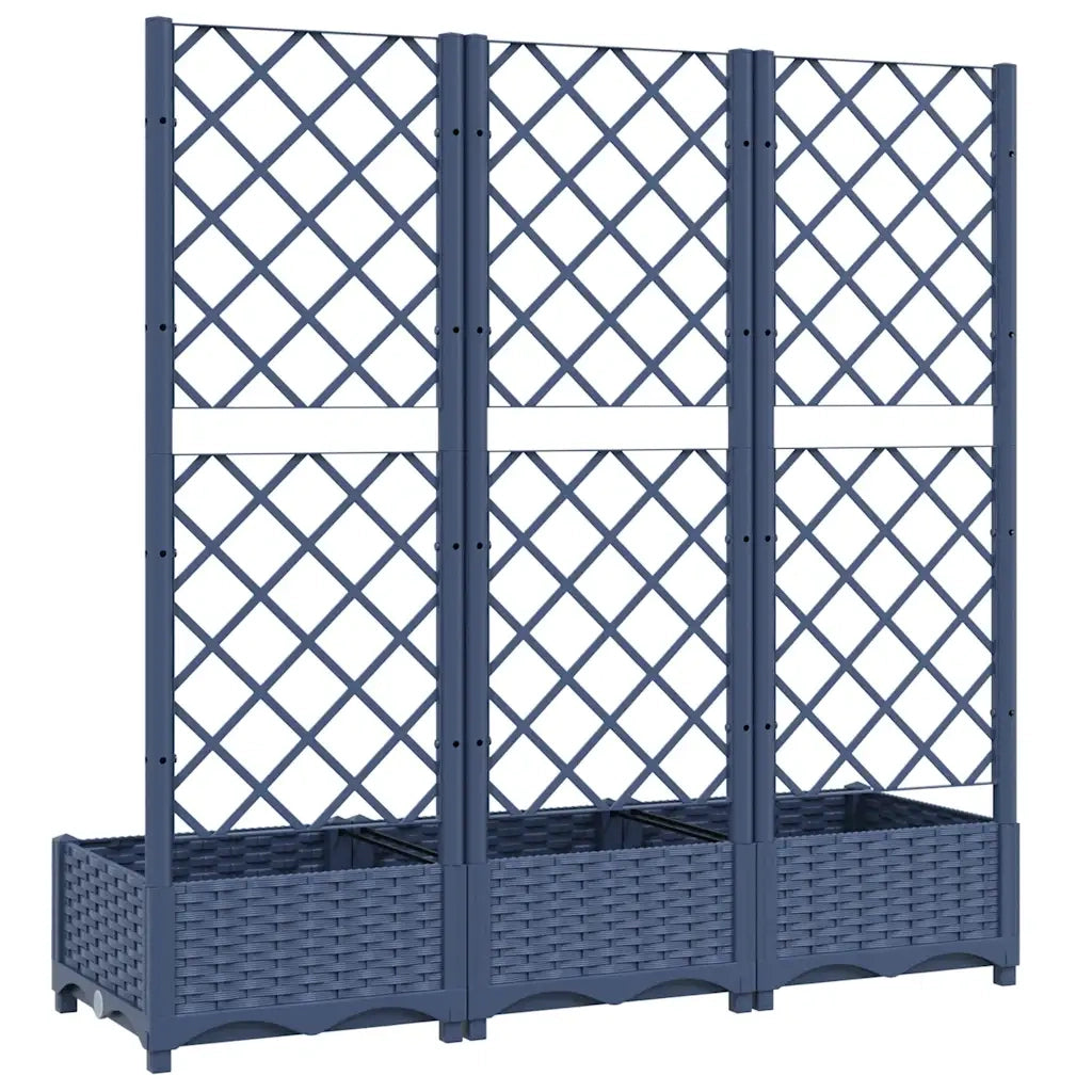 Fioriera da Giardino e Graticcio Grigio Blu 120x40x121,5 cm PP 318252