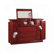 Cassettiera arte povera 13 cassetti con ribalta legno ciliegio 144x54x95 (74) - Mobili 2G