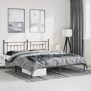 Giroletto con Testiera-Struttura Letto con testiera in Metallo Nero 183x213 cm 269463