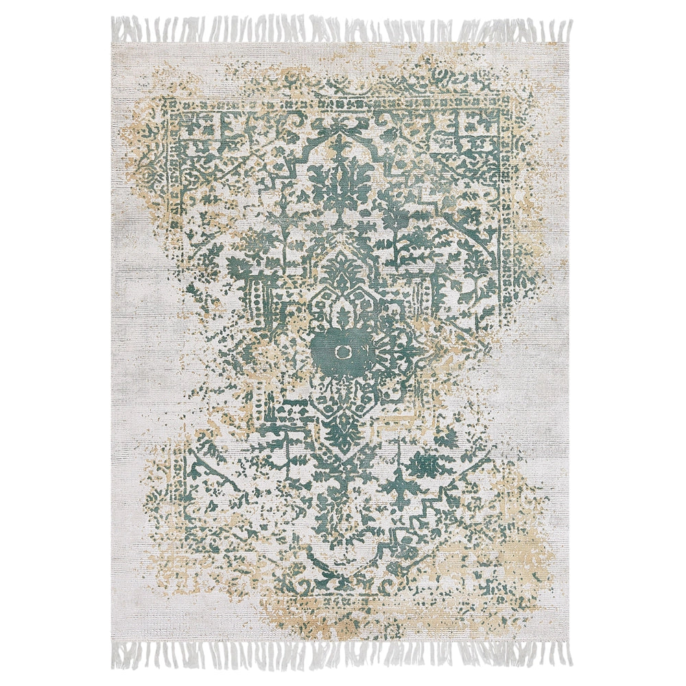 Tappeto viscosa grigio e verde 160 x 230 cm orientale invecchiato soggiorno camera da letto