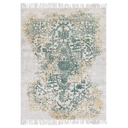 Tappeto viscosa grigio e verde 160 x 230 cm orientale invecchiato soggiorno camera da letto