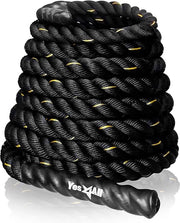 Corda da Lotta 9m/12m/15m lunghezza - 38mm/50mm diametro, strumento di allenamento, corda di allenamento con guaina protettiva - anello e cavo in acciaio inclusi, corda di allenamento in Poly Dacron