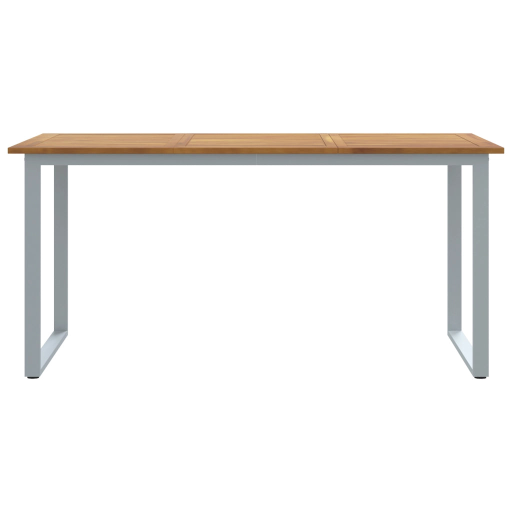 Tavolo da pranzo outdoor  Grigio 160x80x75 cm Acciaio e Legno Solid Acacia