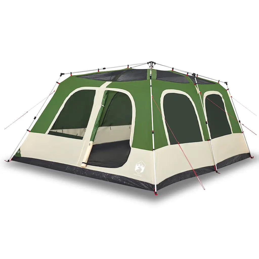 Tenda Familiare a Cupola 10 Persone-Tenda da campeggio Verde a Rilascio Rapido