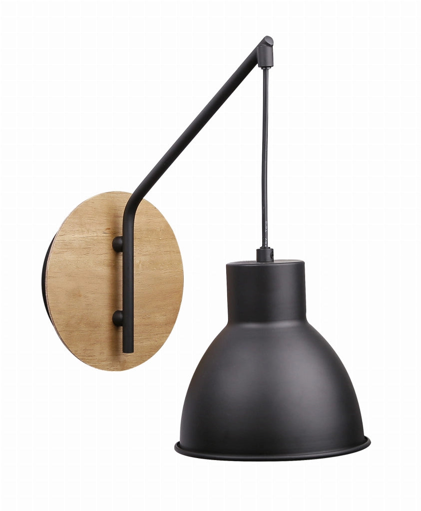Applique moderna Candellux Vario nero/legno E27 60W IP20