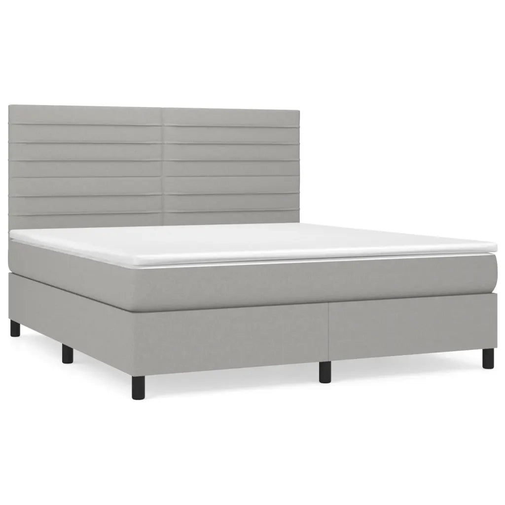 Giroletto a Molle con Materasso Grigio Chiaro180x200 cm Tessuto 3141873