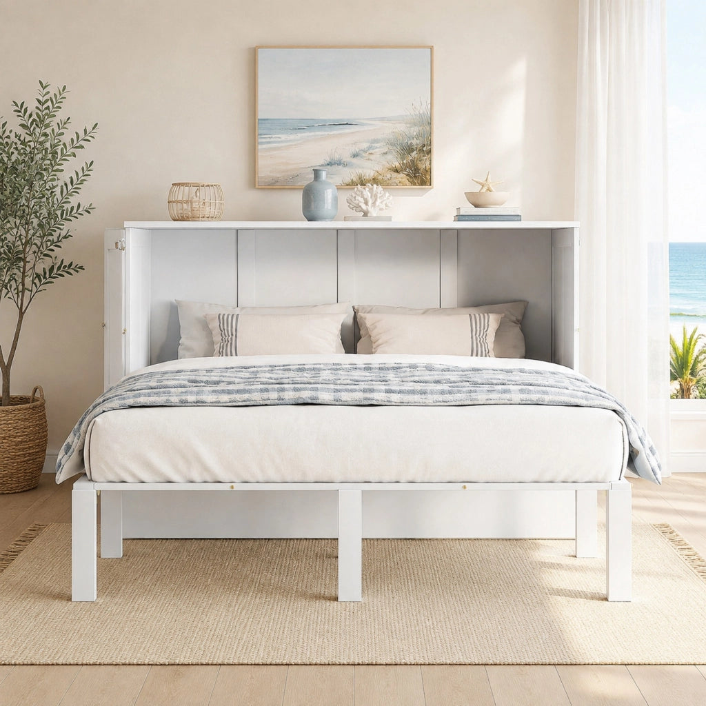 LETTO Pieghevole verticale 140x200 cm Legno Bianco