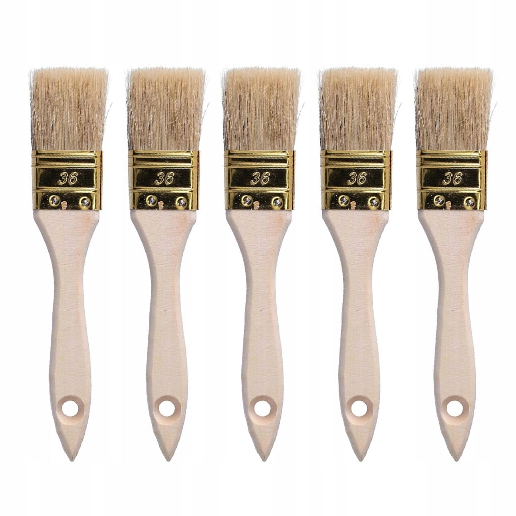 Set di Pennelli Piatto 20 Pezzi – Setole Naturali | Larghezze 15, 25, 36, 50 mm