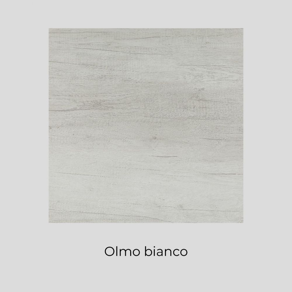 Mobile Lavatoio Sospeso Vasca Zeus in MineralMarmo Apertura a Cassettone 80x48x50 cm Olmo Bianco