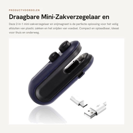 Mini-verzegelaar e magnetismo per conservazione alimentare portatile