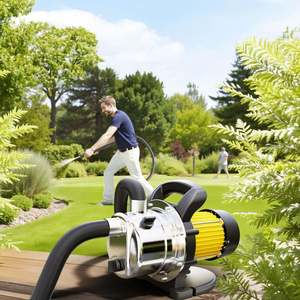 Pompa da giardino autoadescante acciaio inox 2800l/h 600W max 35m con maniglia Elettropompa