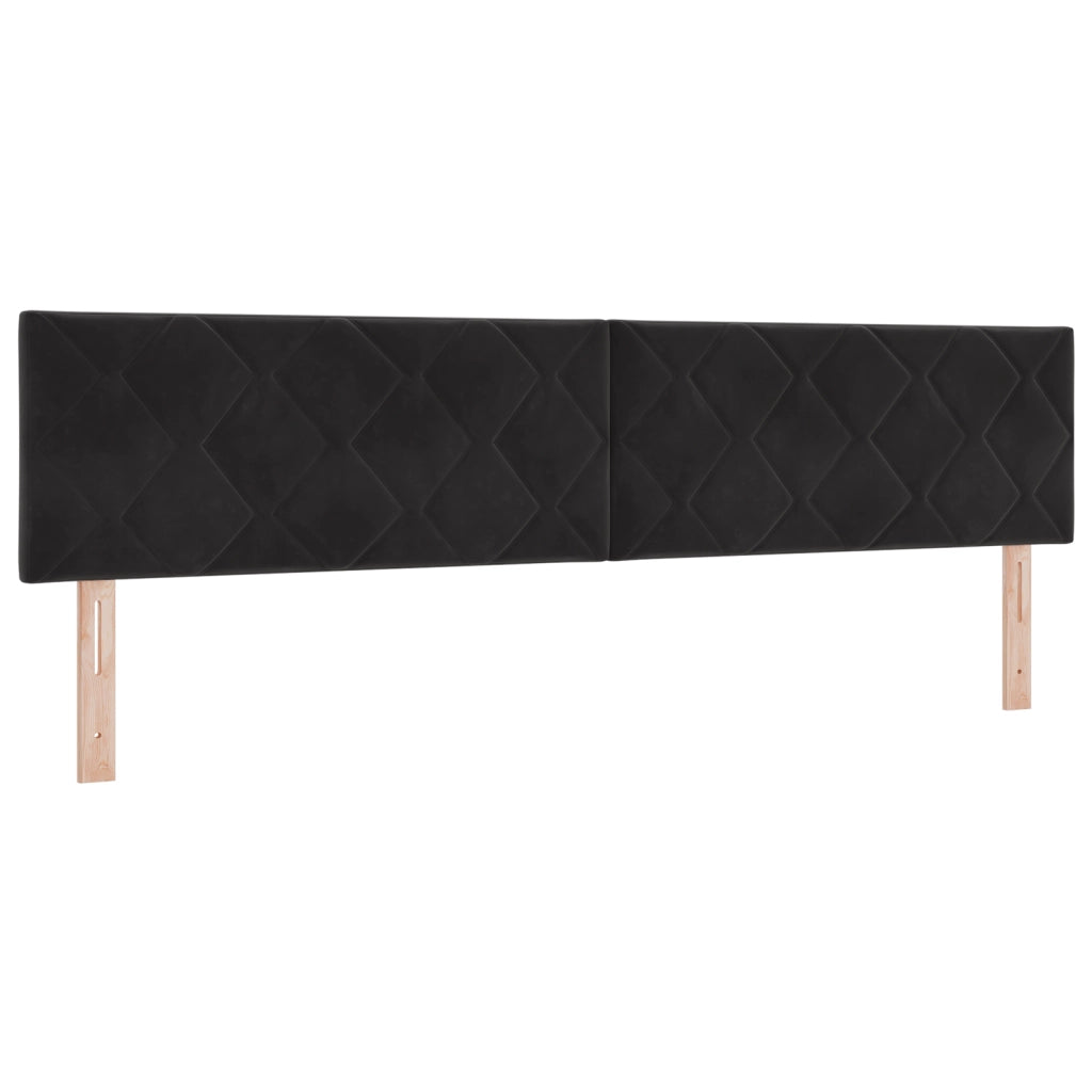 Letto Box Spring con Materasso Nero 200x200 cm Velluto