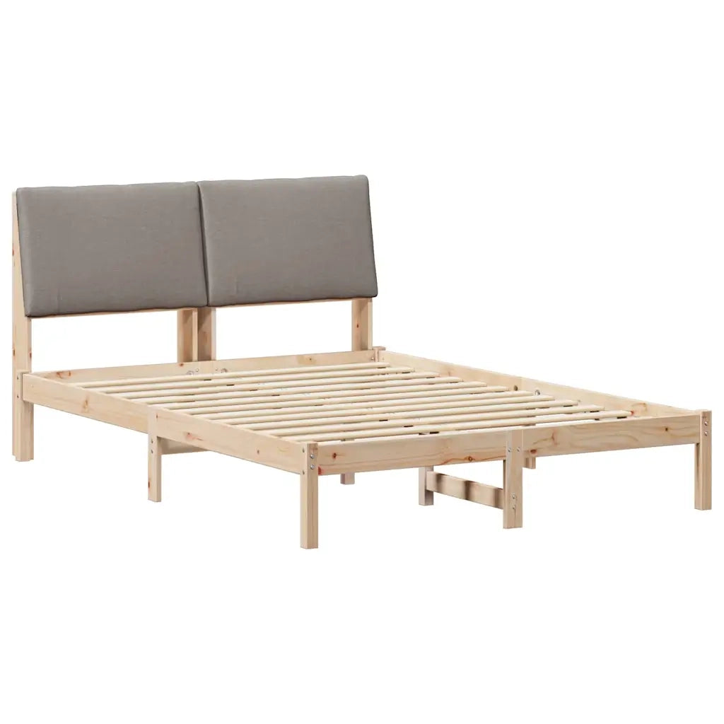 Struttura del Letto con testiera Marrone e taupe 150 x 200 cm