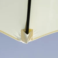Ombrellone da Giardino Inclinabile a 8 Stecche con Manovella, in Metallo e Poliestere, Ø295x250 cm, Beige