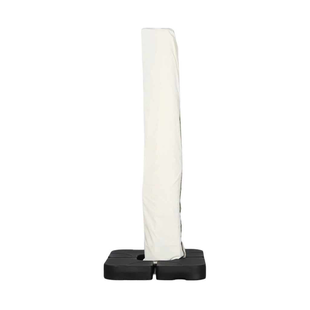 Ombrellone rettangolare eccentrico, 3x4m + piastre di zavorra 50x50cm,