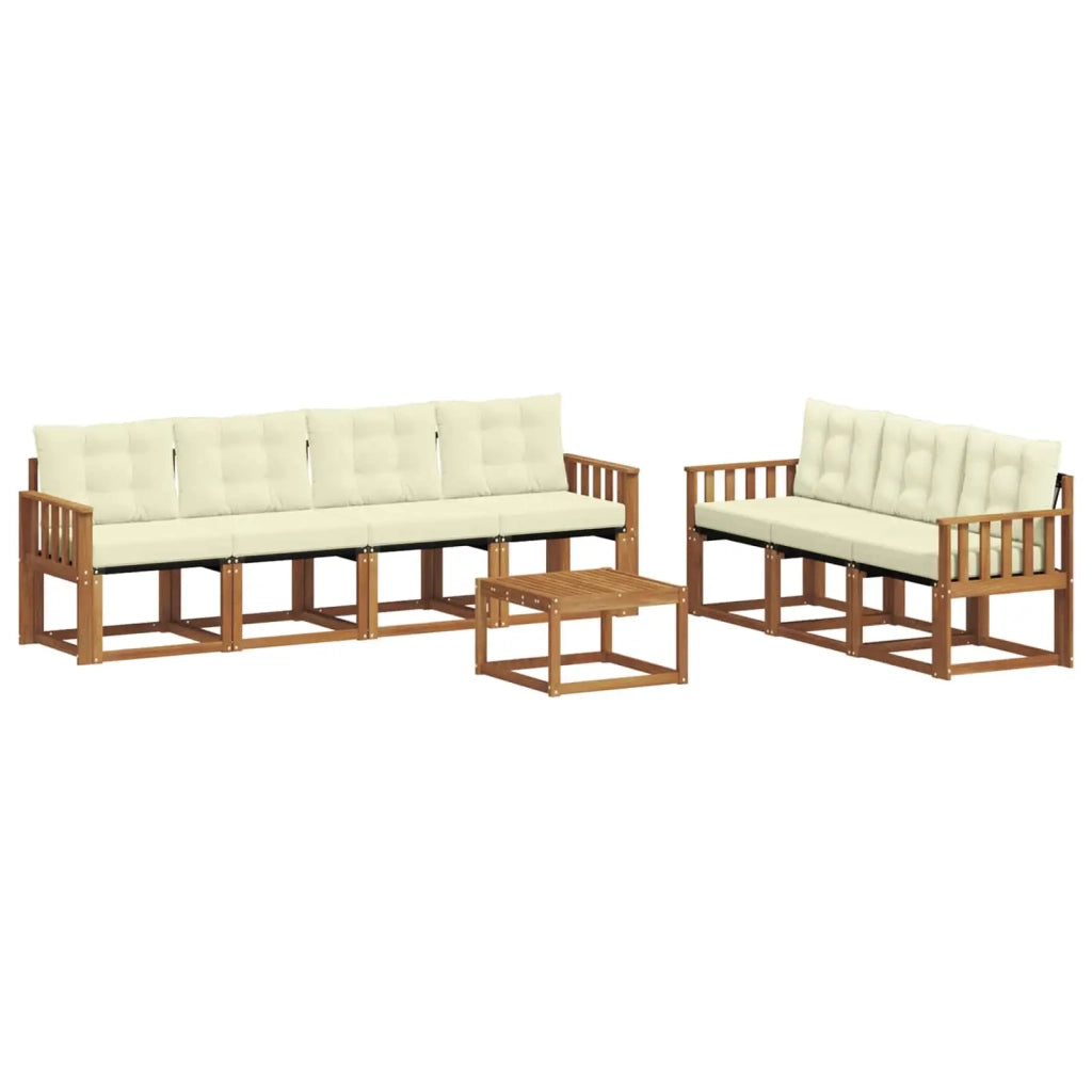 Set di divani da esterno con cuscino 8 pcs Naturale e Crema 3368469