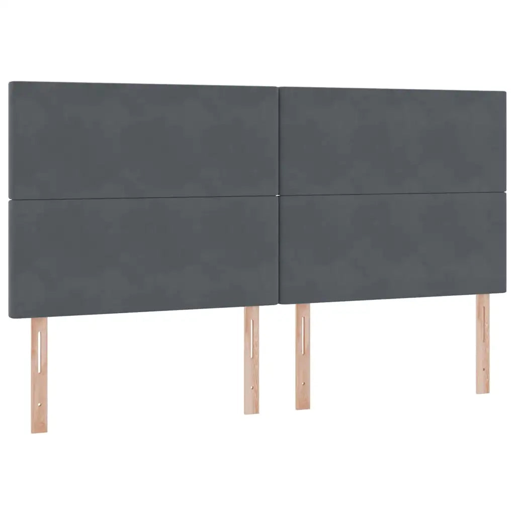 Letto con contenitore e LED Grigio scuro 200 x 200 cm Velluto 3372628