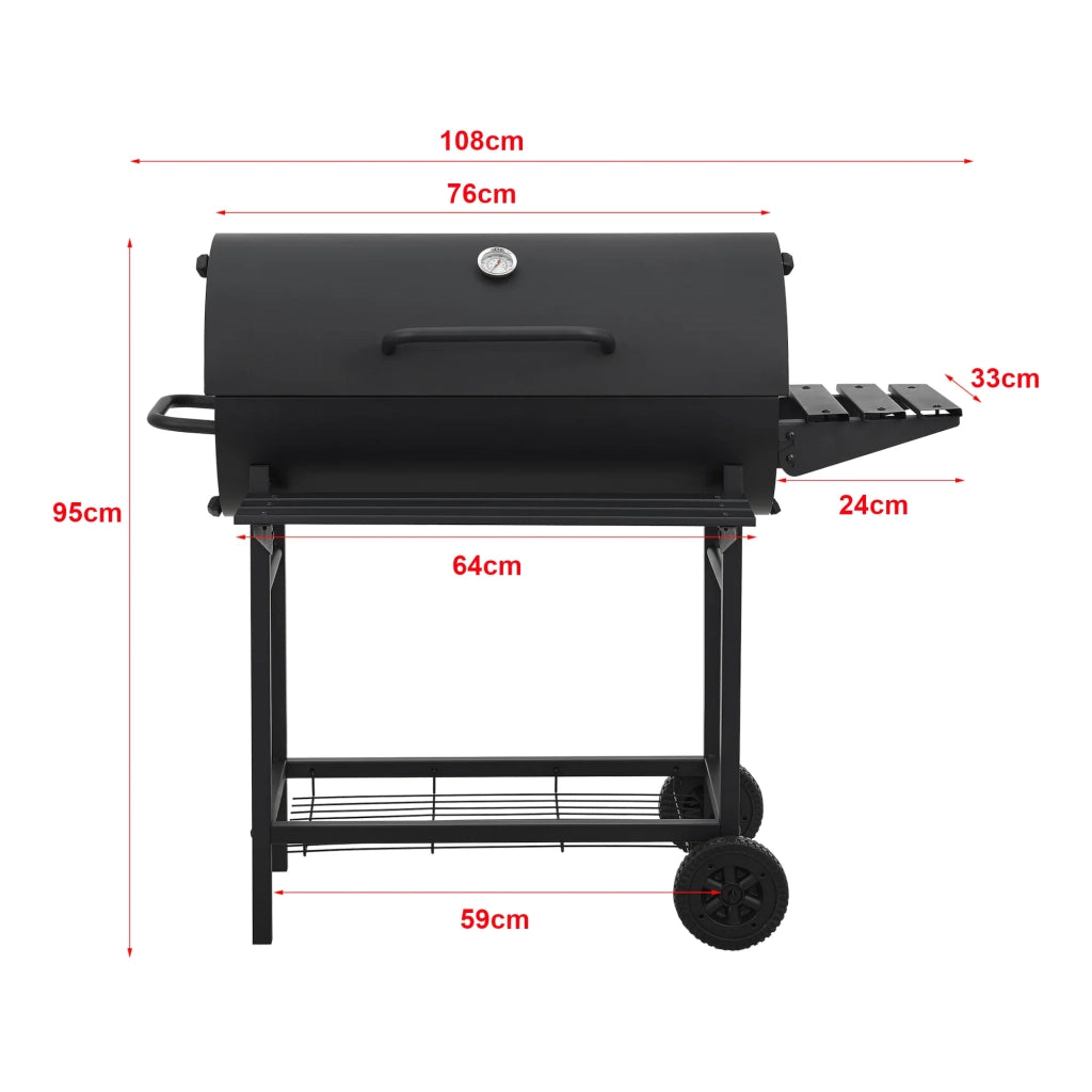 Carrello barbecue a carbonella 95 x 108 x 61 cm nero 03_0009211