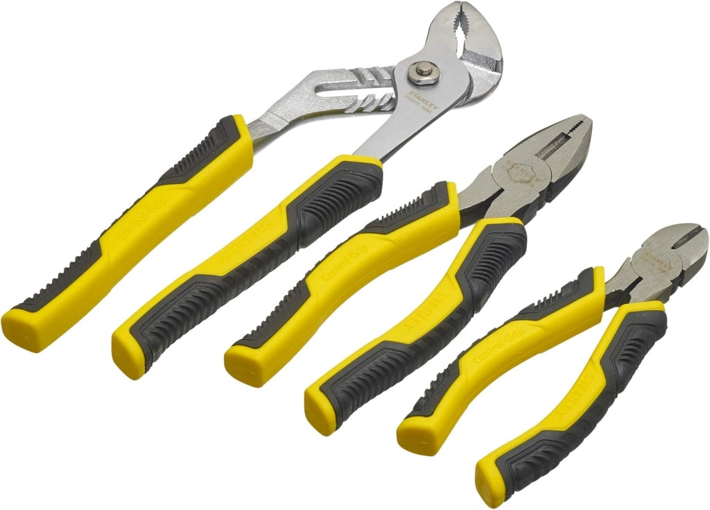 Set di 3 pinze universali da 18 cm, taglierina diagonale da 15 cm e cerniera da 25 cm Stanley
