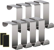 8 pezzi di gratacchi da parete in acciaio inossidabile reversibili - 16 pezzi di protezione in schiuma di gomma - per ufficio - bagno - armadietto della cucina - cassetti