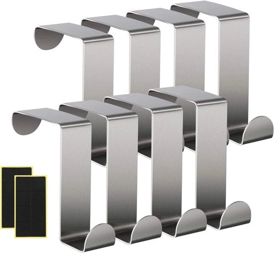 8 pezzi di gratacchi da parete in acciaio inossidabile reversibili - 16 pezzi di protezione in schiuma di gomma - per ufficio - bagno - armadietto della cucina - cassetti