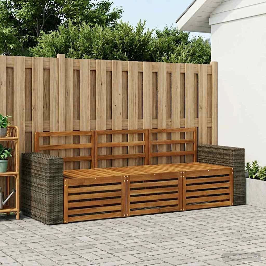 Set divani 3 pz Legno di Acacia Massello 3383975