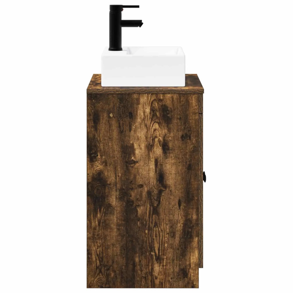 Set di mobili per il bagno Rovere Fumo Legno ingegnerizzato 3404254