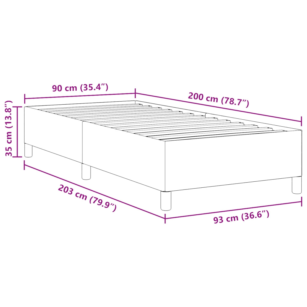 Struttura Letto Crema 90x200 cm Tessuto Corduroy
