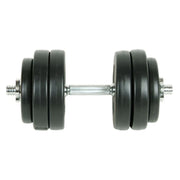 Set di manubri da 15 kg con 6 piastre color sabbia per fitness e bodybuilding nero 02_0000756