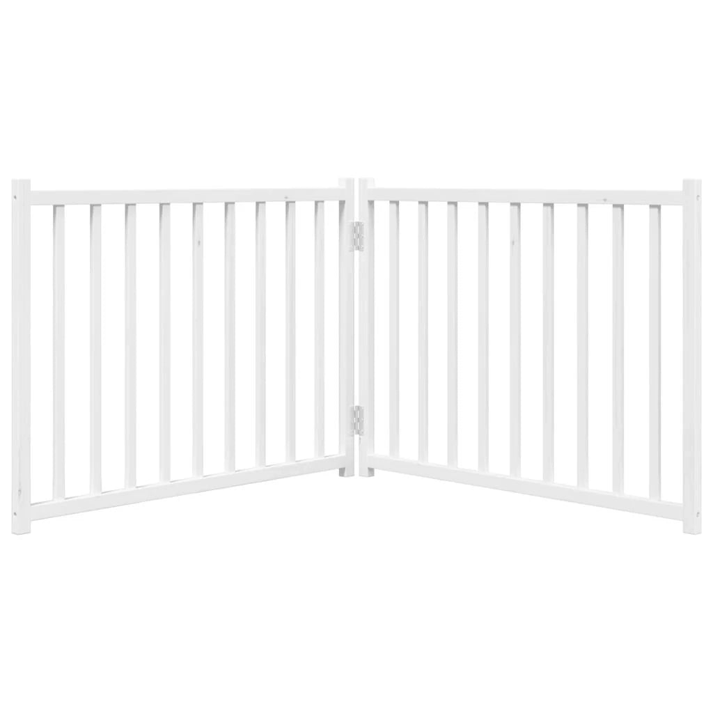 Cancelletto di sicurezza pieghevole per cani 2 pannelli 160 cm legno massello di abete bianco 02_0023049